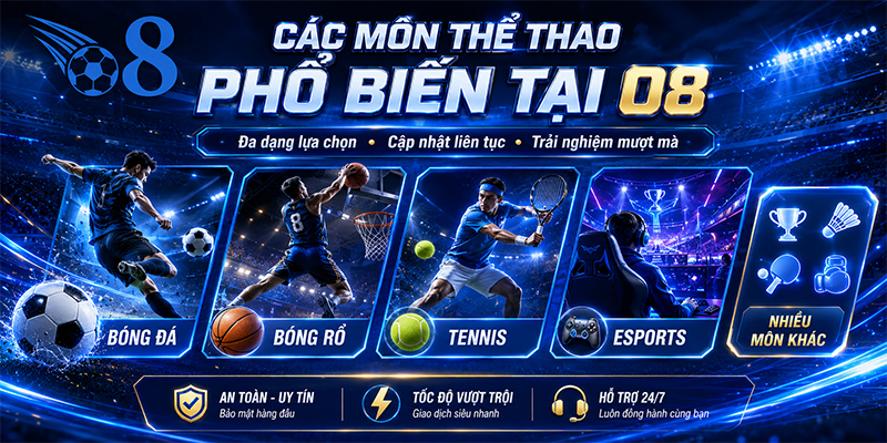 Các môn thể thao phổ biến tại O8